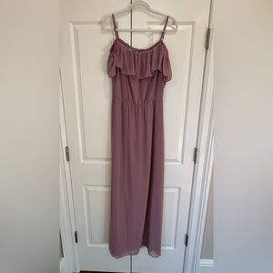 Plus size Mauve gown with drawstring waist